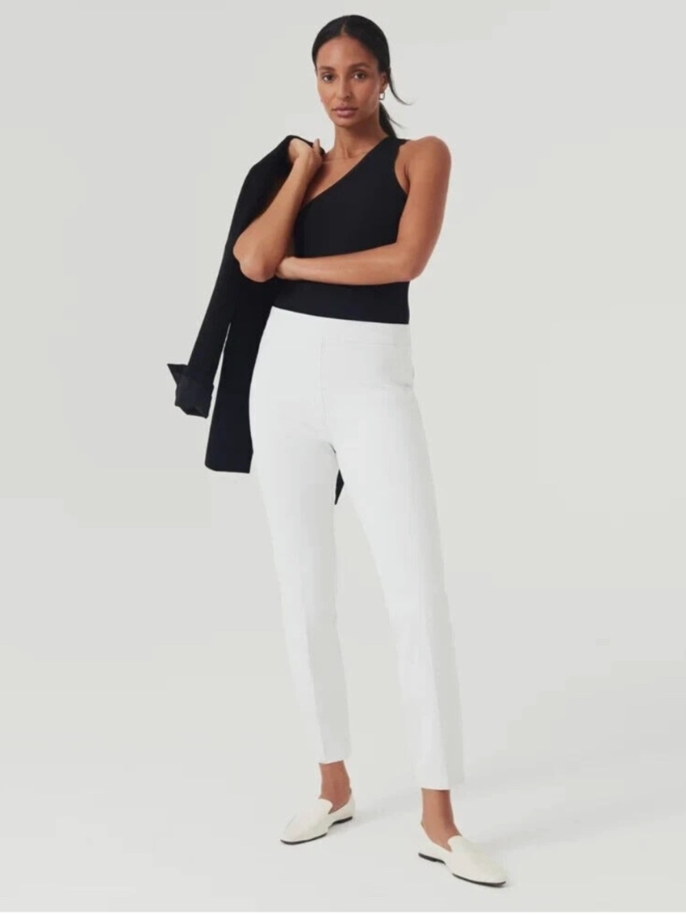 SPANX Slim Straight Stretch Business Casual Pant Classic White Size SP NWT